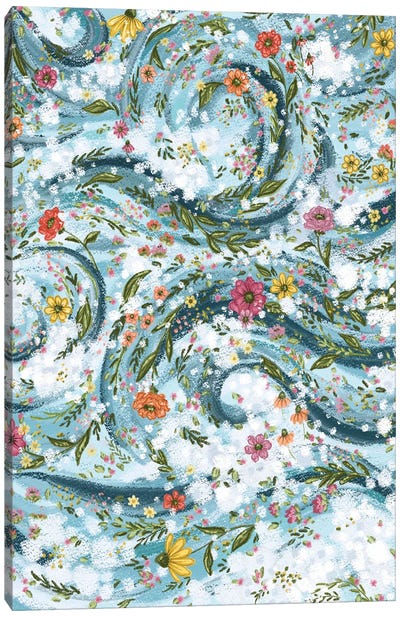 Floral Waves Canvas Art Print - Katie Bryant