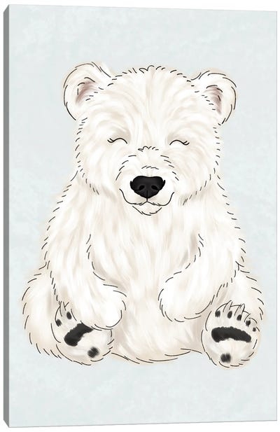 Baby Polar Bear Canvas Art Print - Art Gifts for Kids & Teens