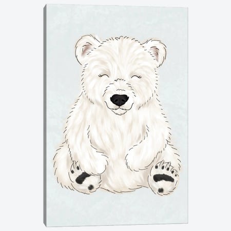 Baby Polar Bear Canvas Print #KBY23} by Katie Bryant Canvas Art