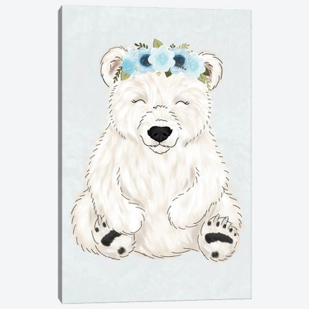 Floral Crown Polar Bear Canvas Print #KBY24} by Katie Bryant Canvas Print