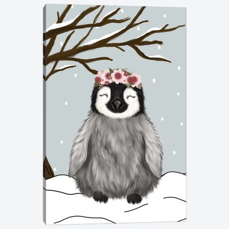 Winter Penguin Canvas Print #KBY25} by Katie Bryant Art Print