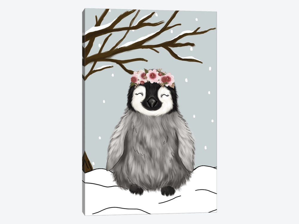 Winter Penguin by Katie Bryant 1-piece Canvas Wall Art
