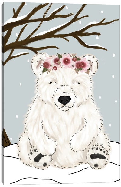 Winter Polar Bear Canvas Art Print - Katie Bryant