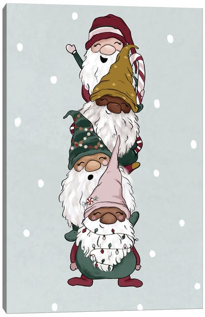 Christmas Gnomes Canvas Art Print - Katie Bryant