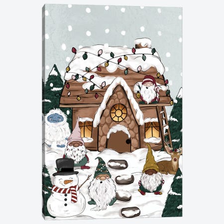 Christmas Cottage Canvas Print #KBY29} by Katie Bryant Canvas Wall Art