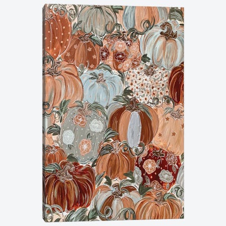 Pattern Pumpkin Florals Canvas Print #KBY2} by Katie Bryant Canvas Art