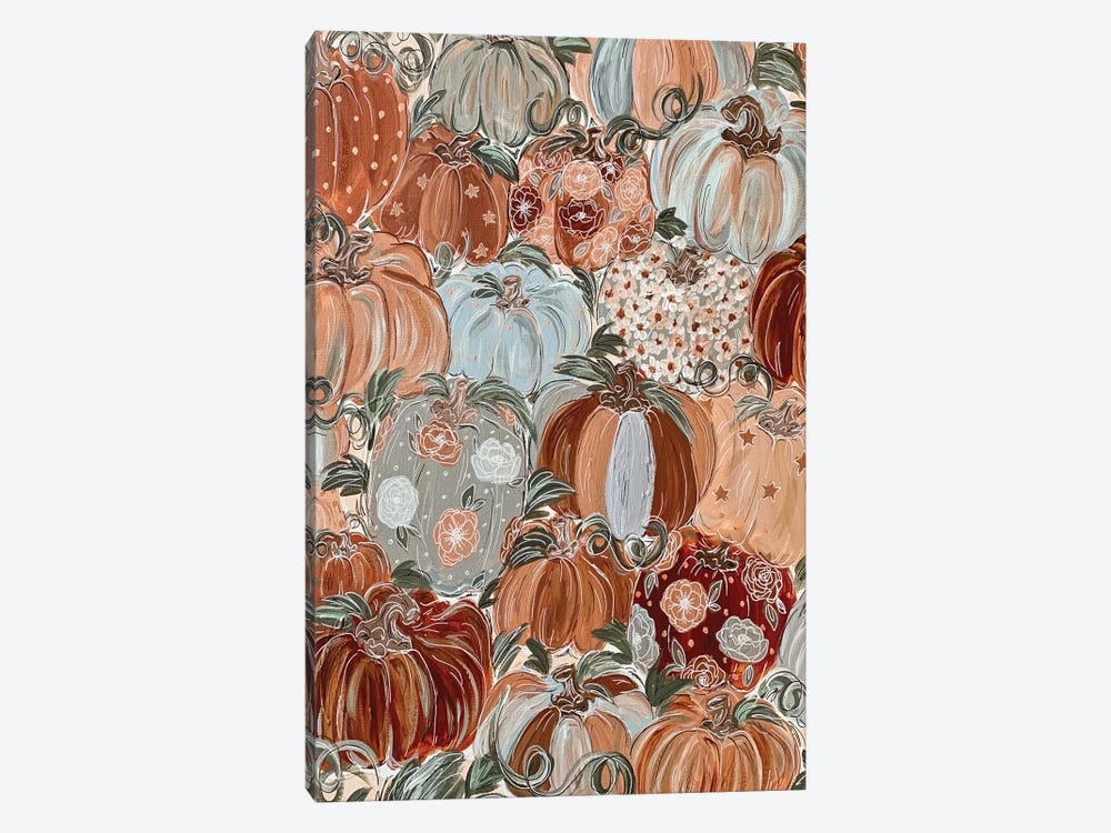 Pattern Pumpkin Florals by Katie Bryant 1-piece Canvas Wall Art