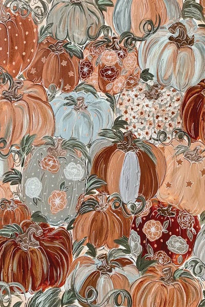 Floral & Botanical Patterns: Pattern Pumpkin Florals by Katie Bryant