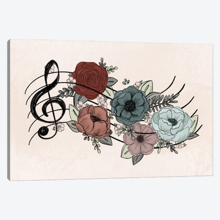 Music Florals Canvas Print #KBY32} by Katie Bryant Art Print