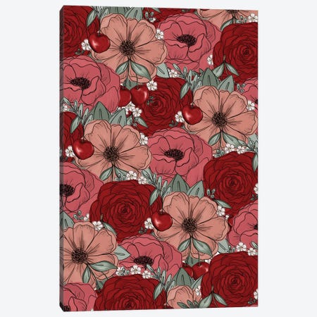 Cherry Sketched Florals Canvas Print #KBY34} by Katie Bryant Canvas Wall Art