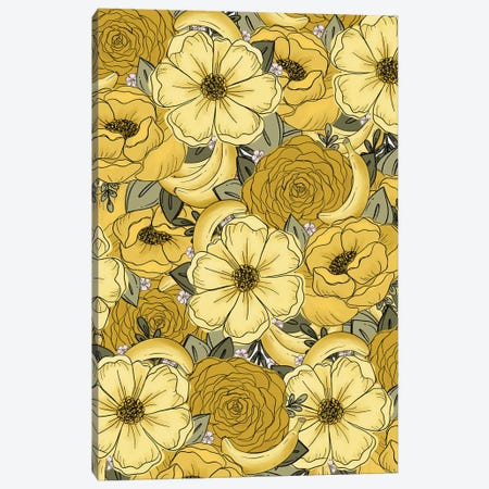 Banana Sketched Florals Canvas Print #KBY36} by Katie Bryant Canvas Wall Art