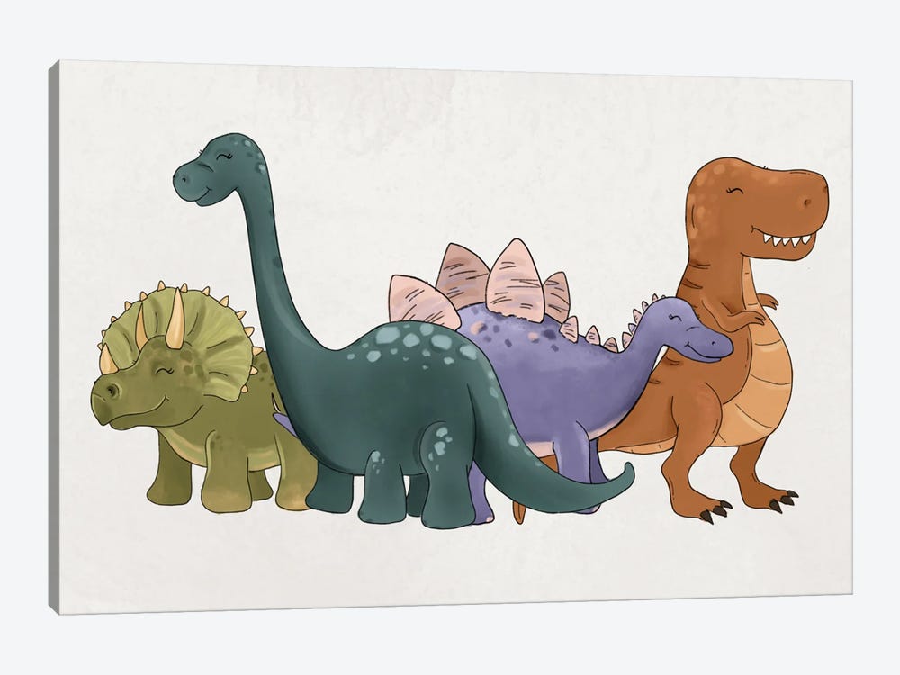 Dinosaur Friends by Katie Bryant 1-piece Art Print