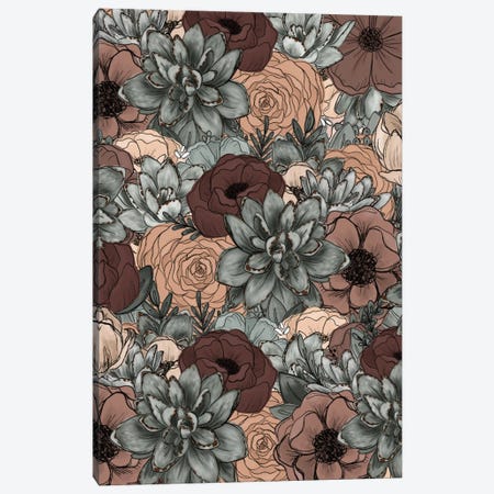 Moody Succulent Florals Canvas Print #KBY44} by Katie Bryant Art Print