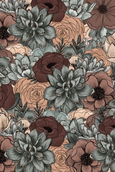 Floral & Botanical Patterns: Moody Succulent Florals by Katie Bryant