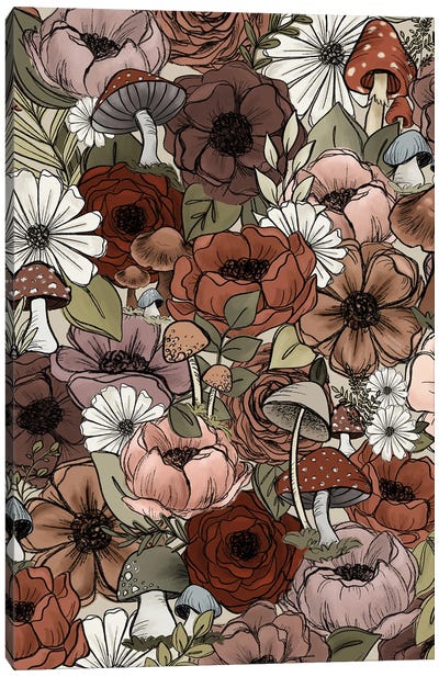 Forest Florals Canvas Art Print - Daisy Art