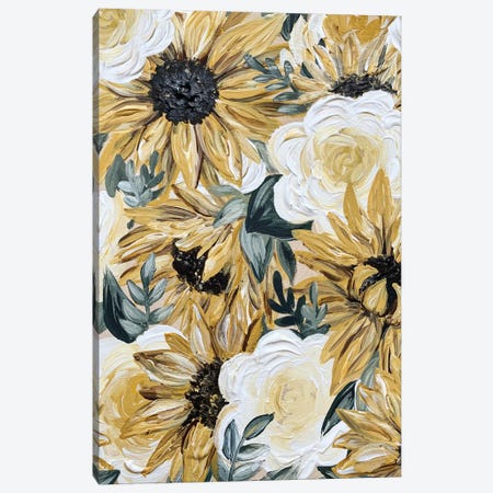 Sunflower Florals Canvas Print #KBY52} by Katie Bryant Canvas Art Print