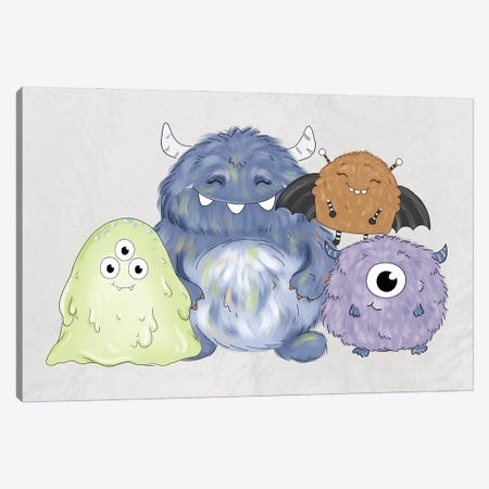 Monster Friends Canvas Print #KBY56} by Katie Bryant Canvas Art
