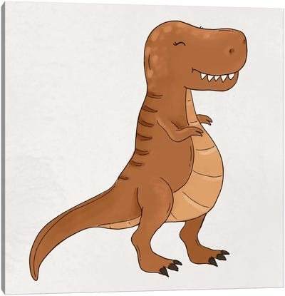 T-Rex Canvas Art Print - Kids Dinosaur Art