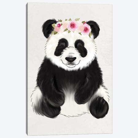 Floral Crown Baby Panda Canvas Print #KBY5} by Katie Bryant Canvas Art Print