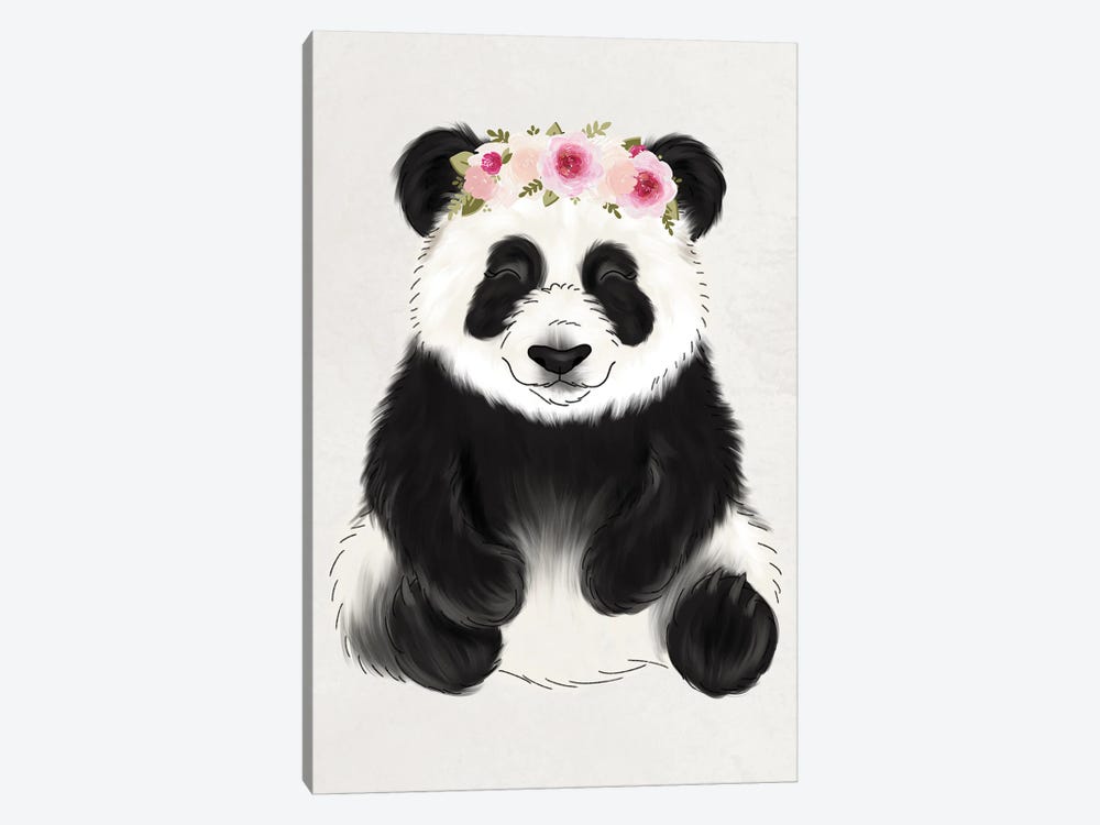 Floral Crown Baby Panda by Katie Bryant 1-piece Art Print