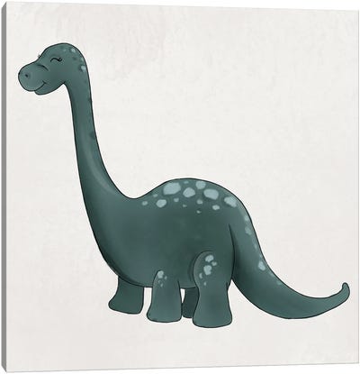 Brontosaurus Canvas Art Print - Kids Dinosaur Art