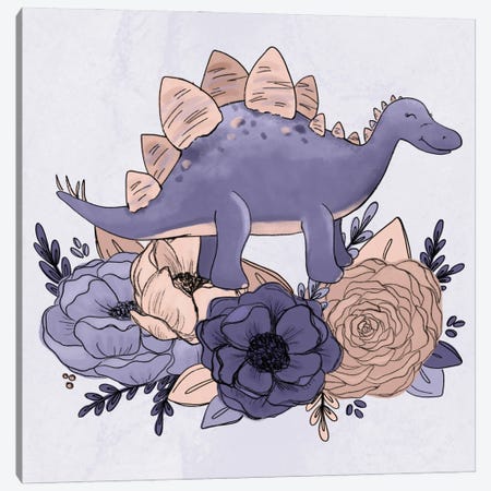 Stegosaurus Florals Canvas Print #KBY64} by Katie Bryant Canvas Art Print