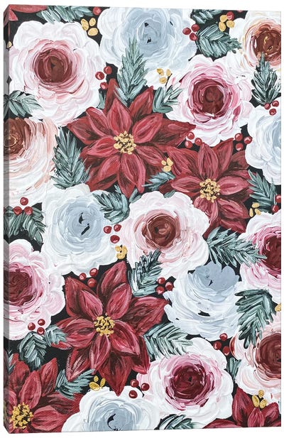 Poinsettia Florals Canvas Art Print - Katie Bryant
