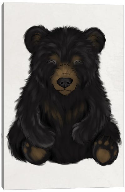Baby Black Bear Canvas Art Print - Katie Bryant