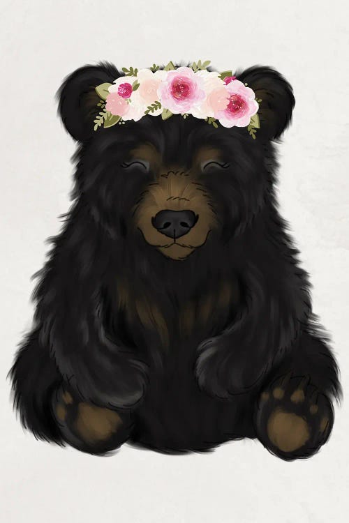 Floral Crown Baby Black Bear