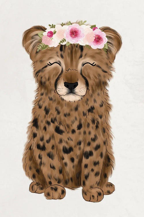 Floral Crown Baby Cheetah