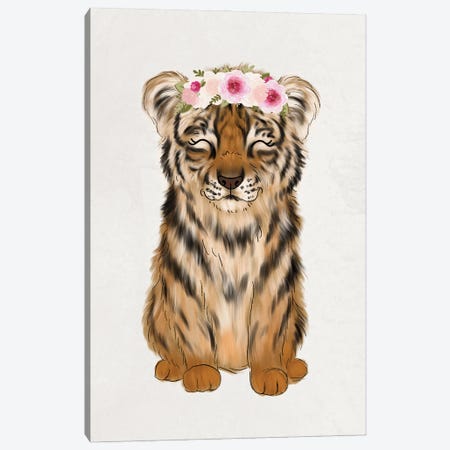 Floral Crown Baby Tiger Canvas Print #KBY73} by Katie Bryant Canvas Art Print