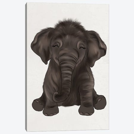 Baby Elephant Canvas Print #KBY74} by Katie Bryant Canvas Wall Art