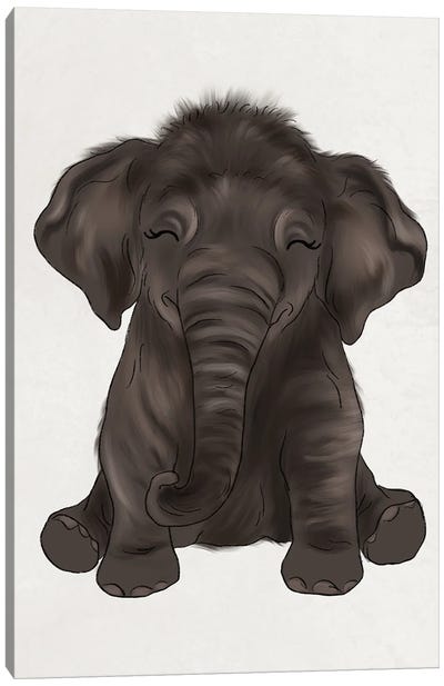 Baby Elephant Canvas Art Print - Katie Bryant