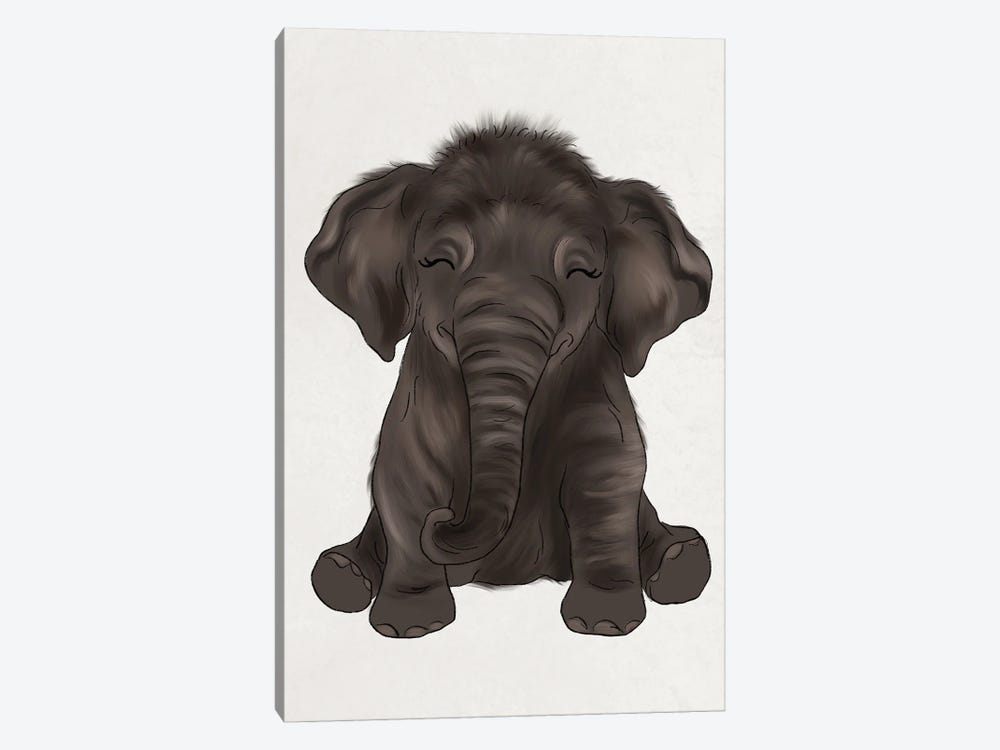 Baby Elephant by Katie Bryant 1-piece Canvas Wall Art