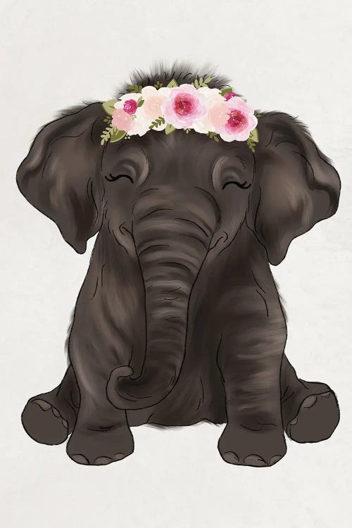 Floral Crown Baby Elephant