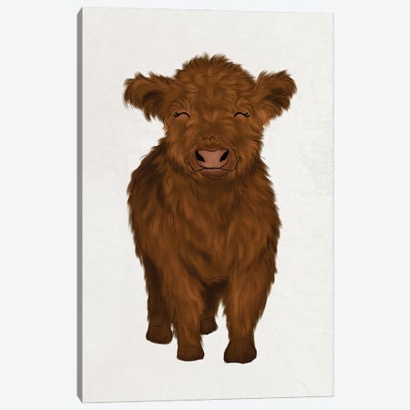 Baby Highland Cow Canvas Print #KBY76} by Katie Bryant Canvas Art