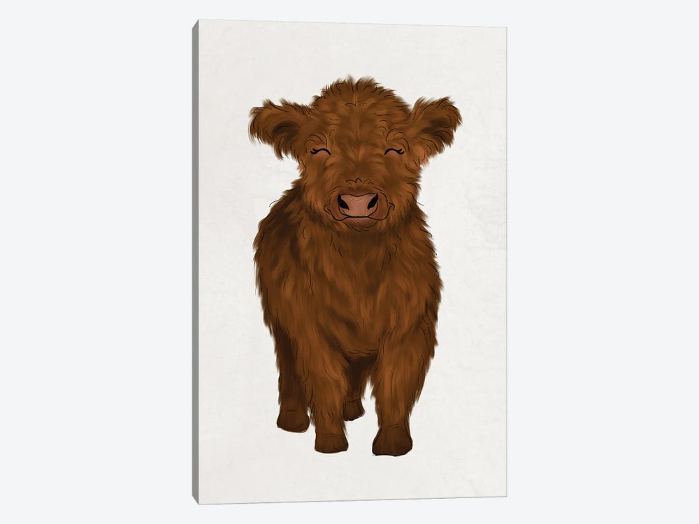 Baby Highland Cow by Katie Bryant 1-piece Canvas Art