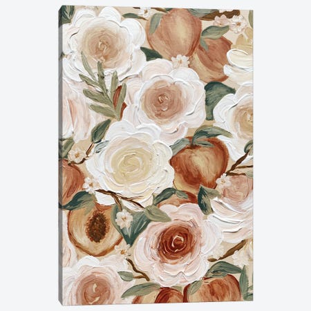 Floral Peaches Canvas Print #KBY89} by Katie Bryant Canvas Wall Art