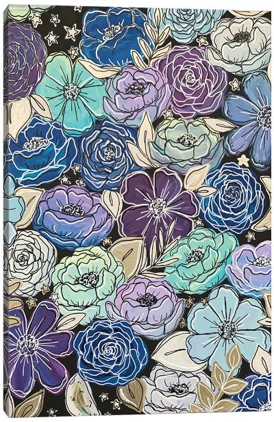 Galaxy Outlined Florals Canvas Art Print - Katie Bryant