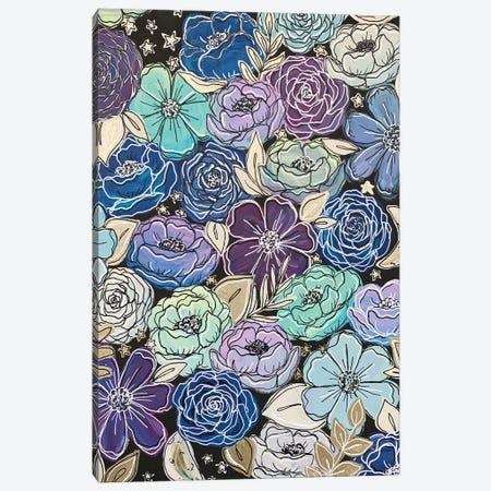 Galaxy Outlined Florals Canvas Print #KBY90} by Katie Bryant Canvas Art Print