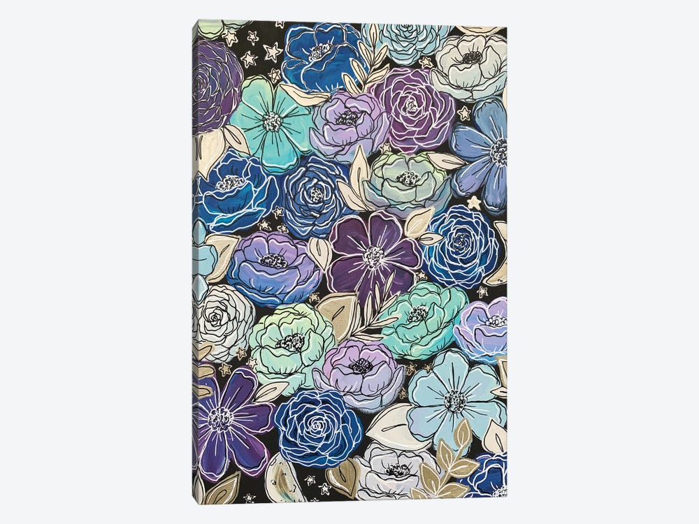 Galaxy Outlined Florals by Katie Bryant 1-piece Canvas Artwork