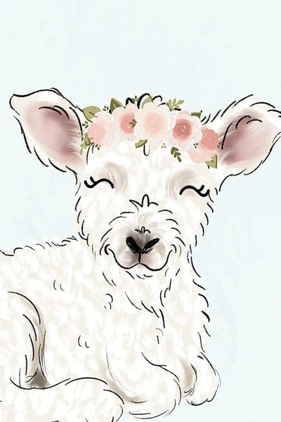 Floral Crown Little Lamb by Katie Bryant canvas print