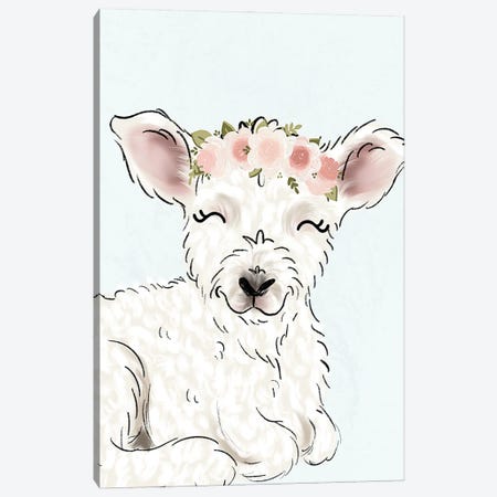 Floral Crown Little Lamb Canvas Print #KBY94} by Katie Bryant Canvas Art