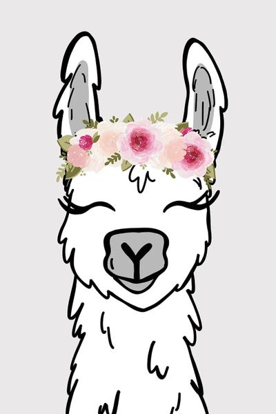 Llamas: Floral Crown Llama by Katie Bryant