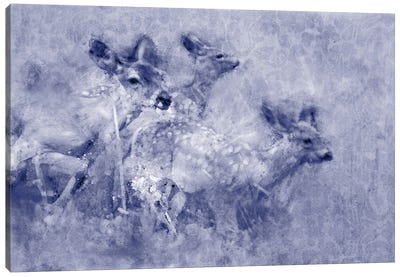 Deer Family Day Canvas Art Print - Purple Art