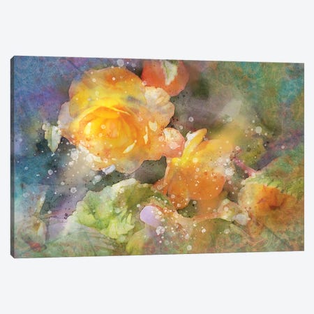 Splashy Yellow Roses Canvas Print #KCF22} by Kevin Clifford Canvas Wall Art