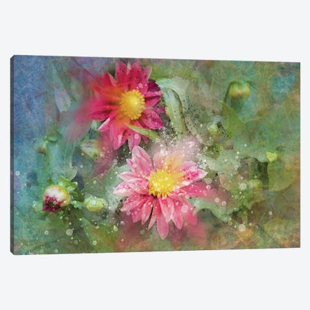Splashy Red Floral Canvas Print #KCF25} by Kevin Clifford Art Print