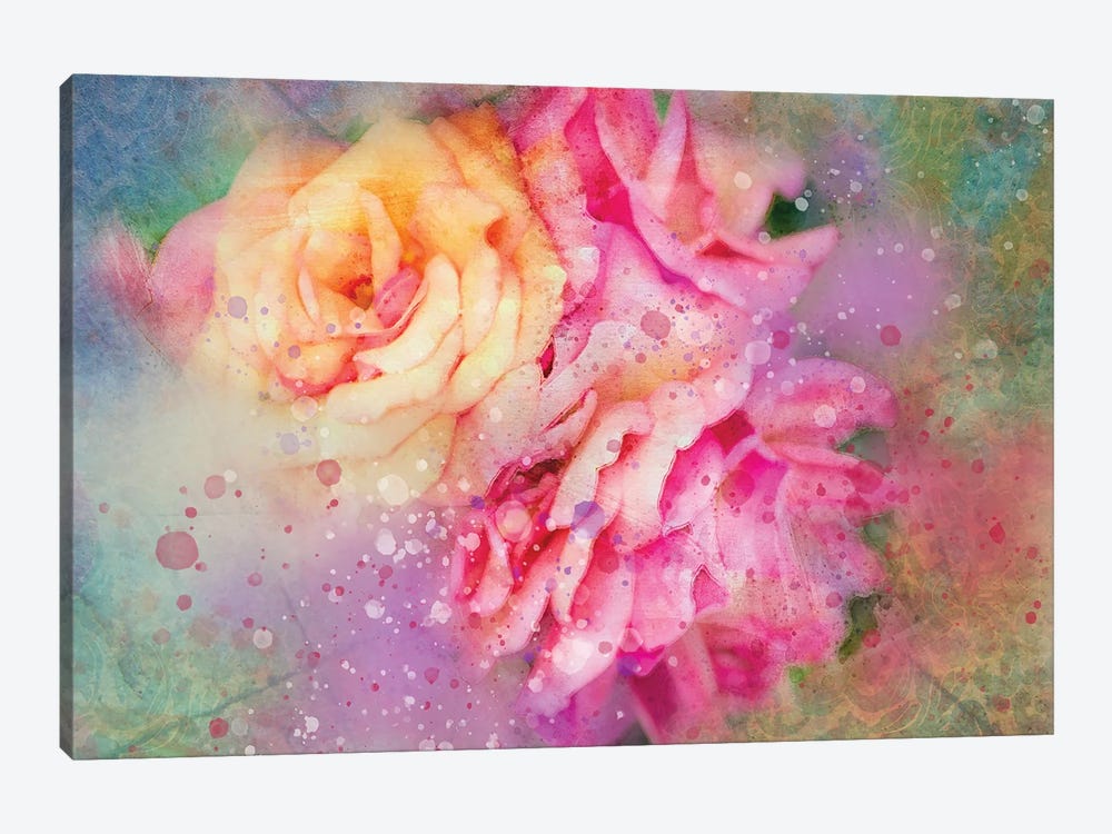 Splashy Colorful Roses by Kevin Clifford 1-piece Canvas Artwork
