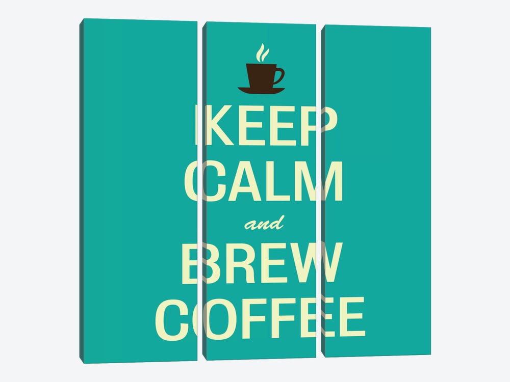 Keep Calm & Brew Coffee II 3-piece Canvas Wall Art