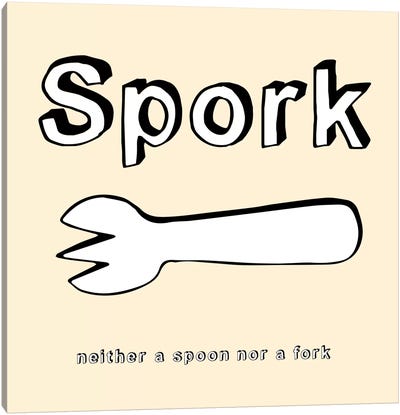 Spork (Neither a Spoon nor a Fork) Canvas Art Print - Food & Drink Art